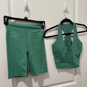 GYMSHARK / Whitney Simmons Collab short set. EUC. Emerald Green in color